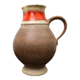 Ceramic Vase, Ear vase, West Germany, W Germany, German pottery, Fat lava, Orange, Mid