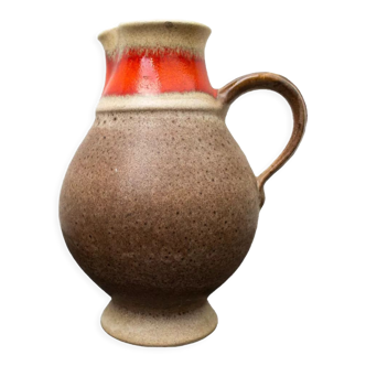 Ceramic Vase, Ear vase, West Germany, W Germany, German pottery, Fat lava, Orange, Mid