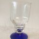8 glasses - digestive liqueur aperitif - blue foot - art deco -
