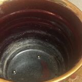 Vintage ribbed ceramic cache pot