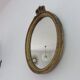 Louis XV-style gold oval mirror 50s - 29x20cm