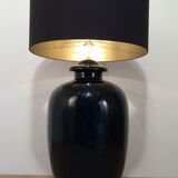 Black glazed ceramic lamp