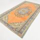 6x9 Vintage Peach Color Blue Medallion Handmade Vintage Rug, 175x290 Cm