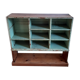 Old library shelf in patinated grocery tree