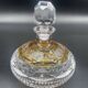 Bohemian crystal bottle, cut and engraved – Frosted floral decoration