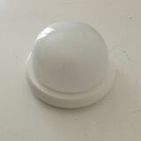 Vintage wall lamp in opaline and lacquered wood