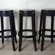 Trois Tabourets hauts, Charles Ghost par Kartell et Starck