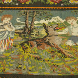 Hand-knotted vintage rose black kilim 192 cm x 240 cm - 23428