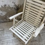 4 white wooden garden chairs