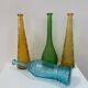 Bouteille en verre d'Empoli bleu, Italie années 60