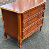 Commode vintage Louis XV en bois imitation des années 80