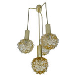 Vintage suspension lamp Limburg, Bubble Glass & Brass, 70s