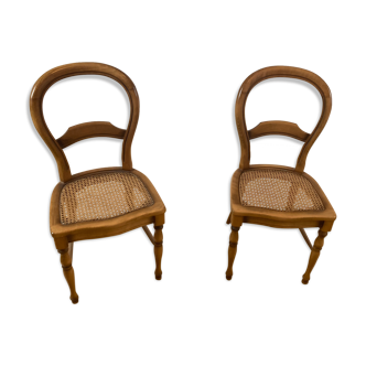 Set of Louis Philippe period chairs with canning seat