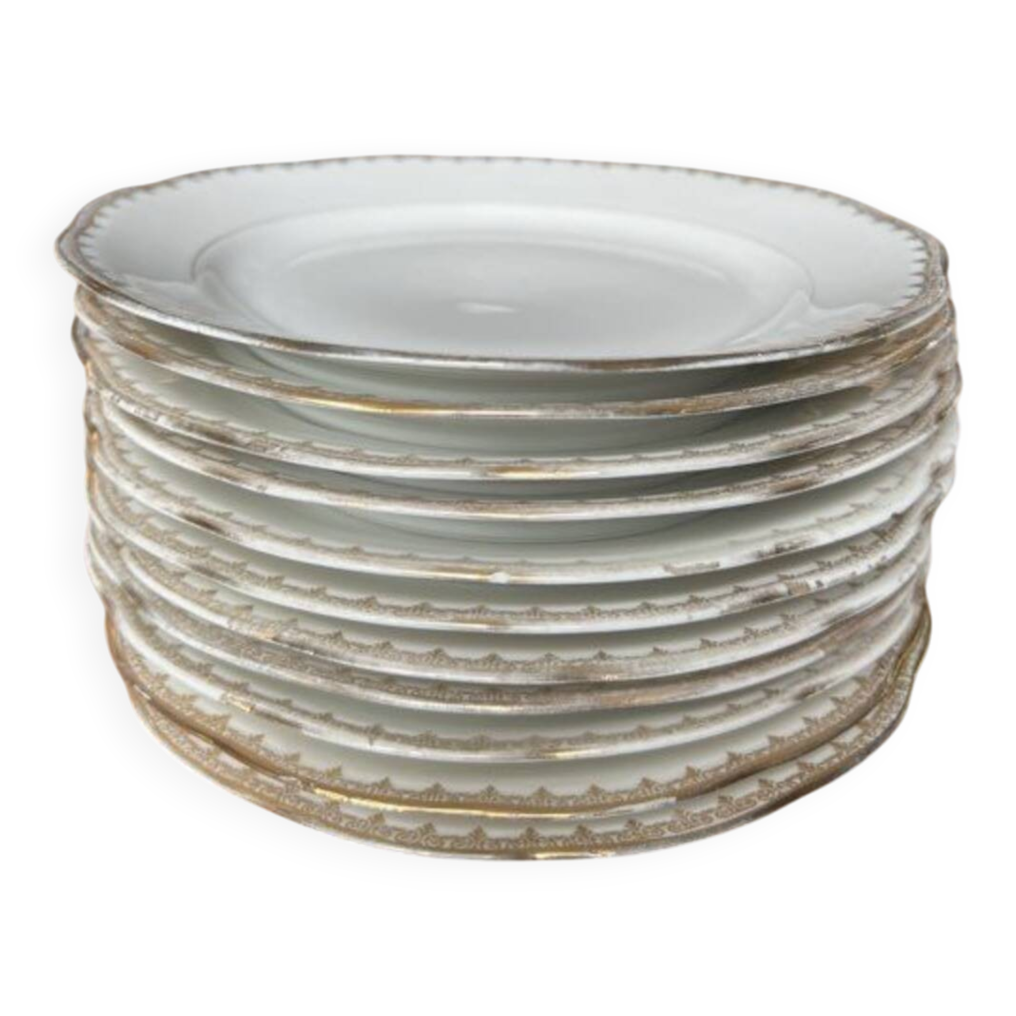 Set of 11 starter/dessert plates - Pommier Dureil 72 - Porcelain