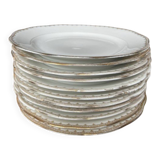 Set of 11 starter/dessert plates - Pommier Dureil 72 - Porcelain