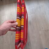 Vintage camping folding chairs with stripes