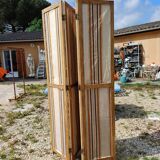 Paravent 4 Vantaux Bois et Tissus Vintage