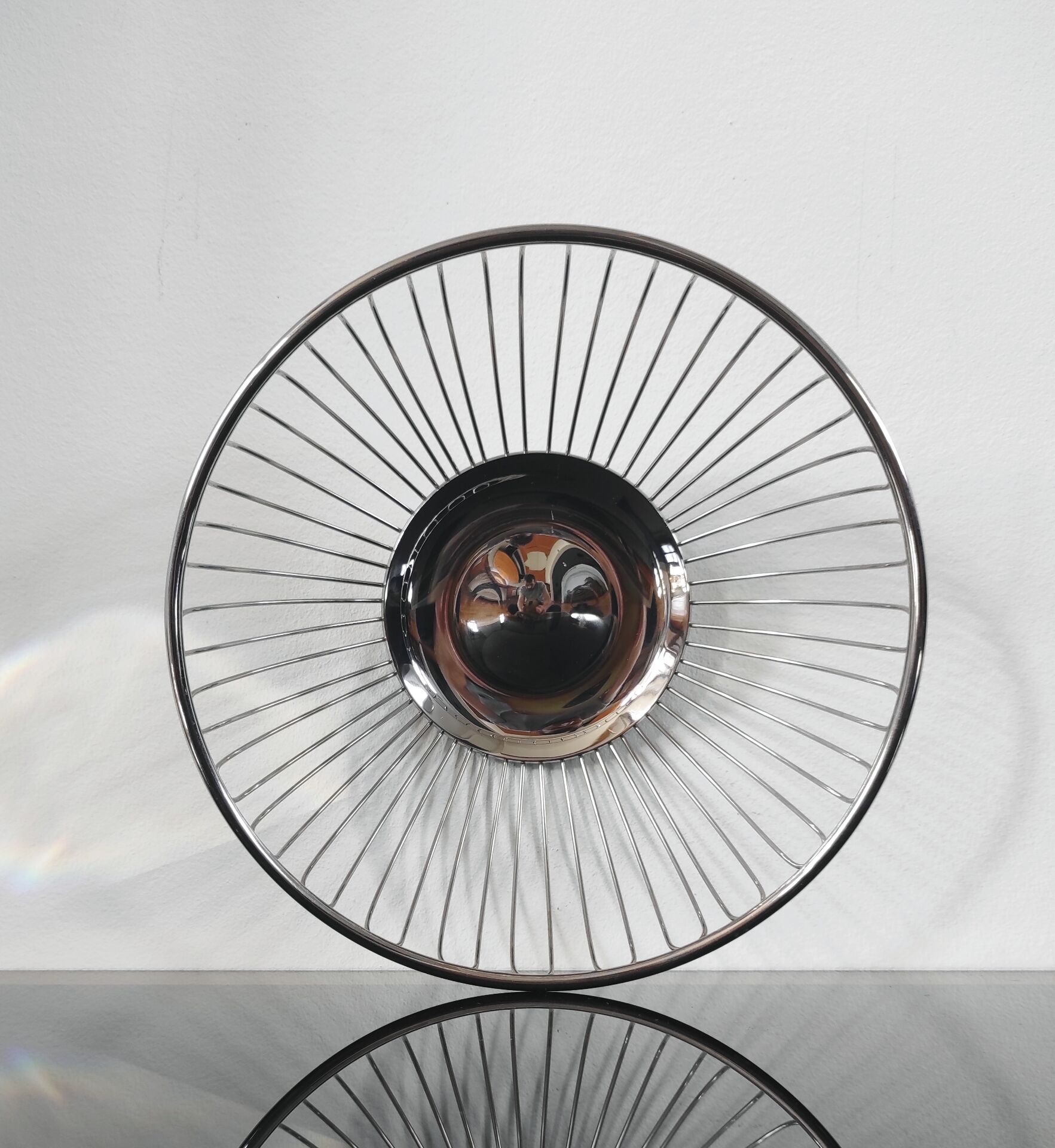 Designer metal fruit bowl