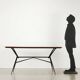 1960s vintage table made of wood and metal with a glass top, Italy.
