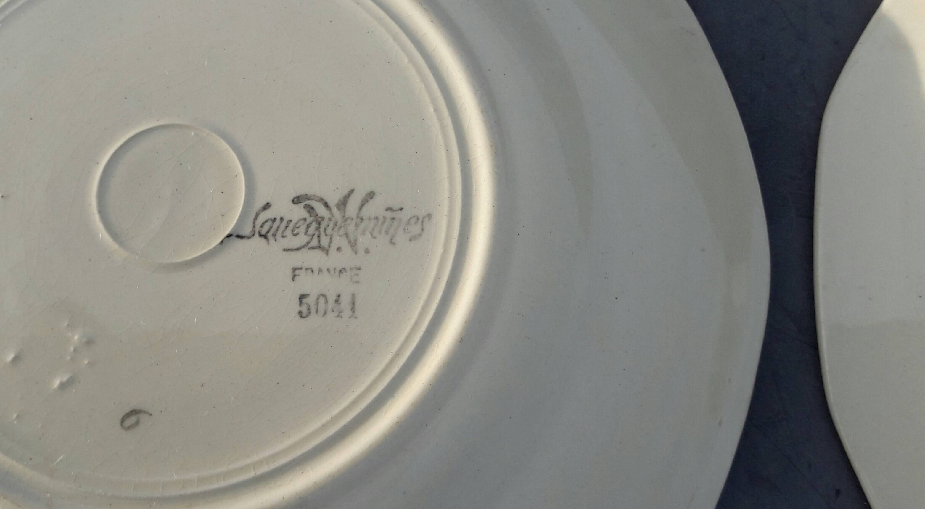 Set of 6 Sarreguemines flat plates model 5041, 60's