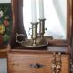 Vintage wooden table dressing table mirror 28x67cm