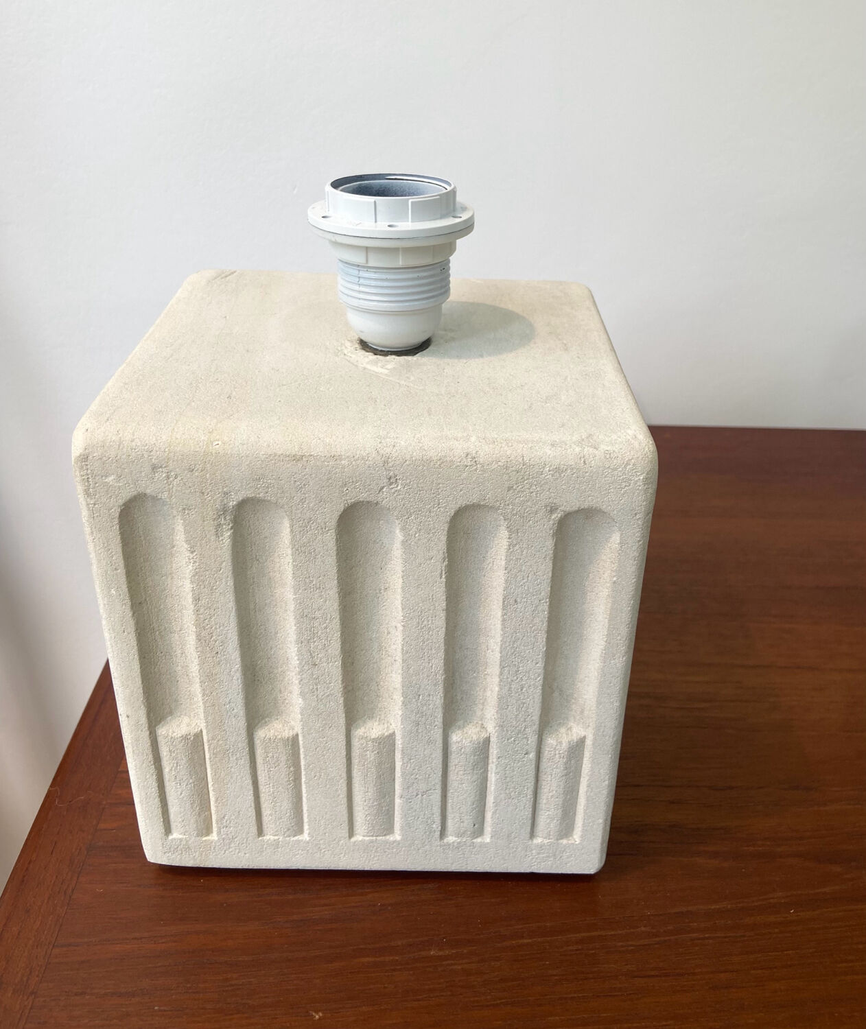 White stone lamp base