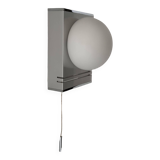 Vintage wall lamp, chrome and opaline, France 1970