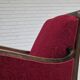 Fauteuil relax vintage danois des années 1950, tissu d'ameublement, bois de chêne, d'origine.