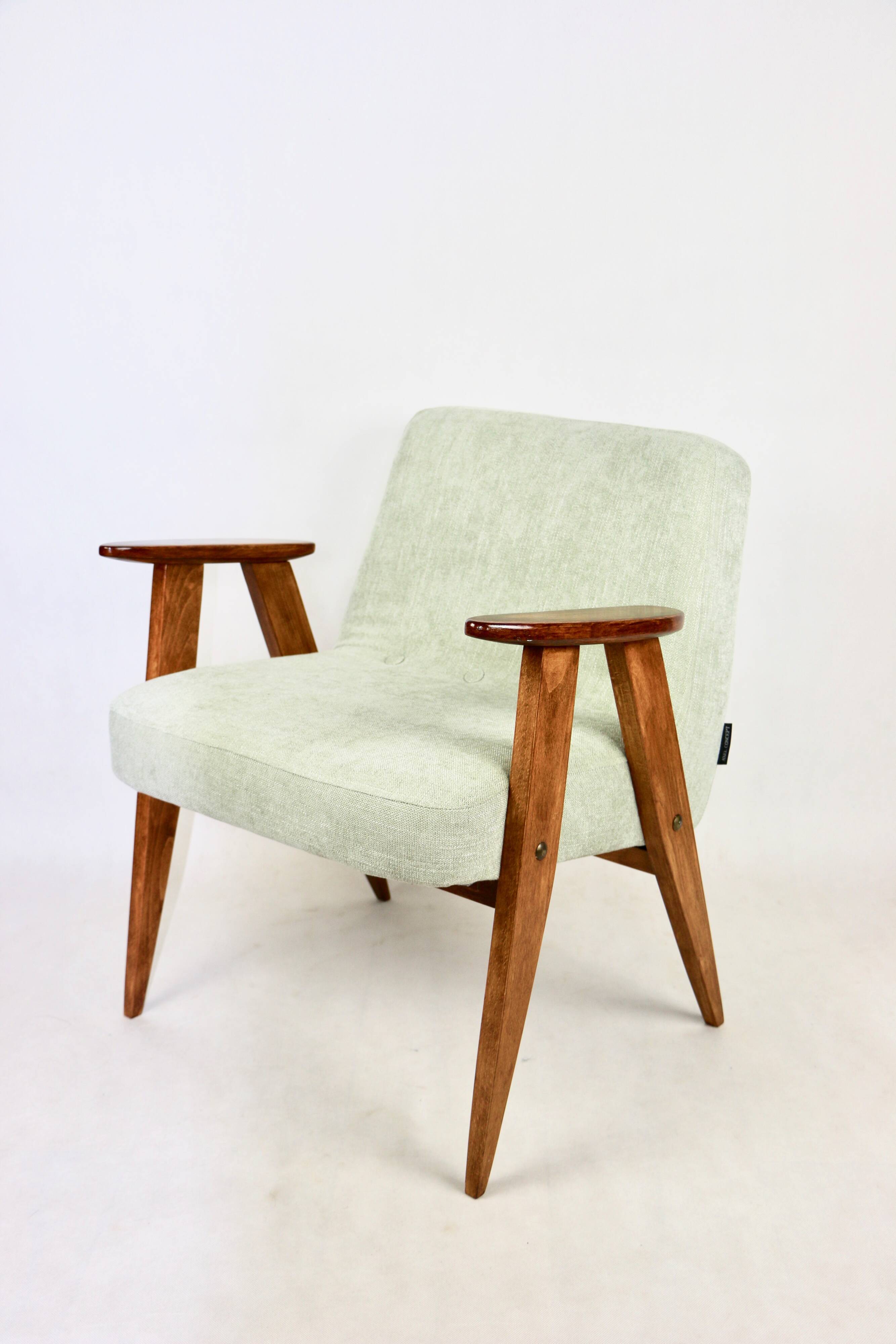 Fauteuil vintage Chierowski 366, années 1970, vert clair