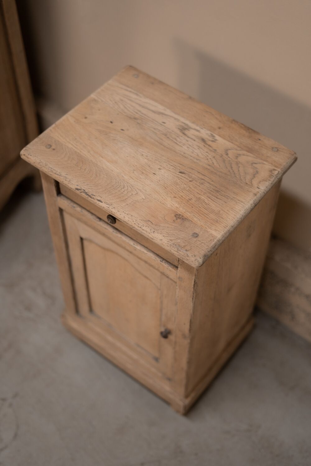 Antique oak bedside table