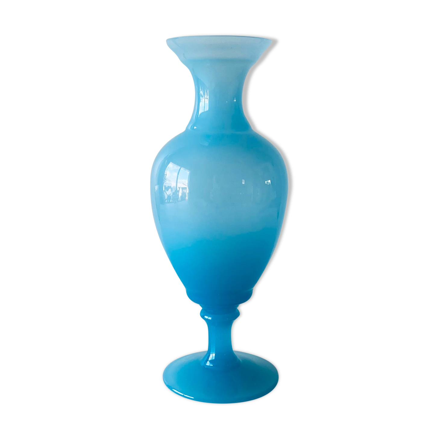 Blue opaline vase