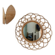 Vintage rattan flower mirror
