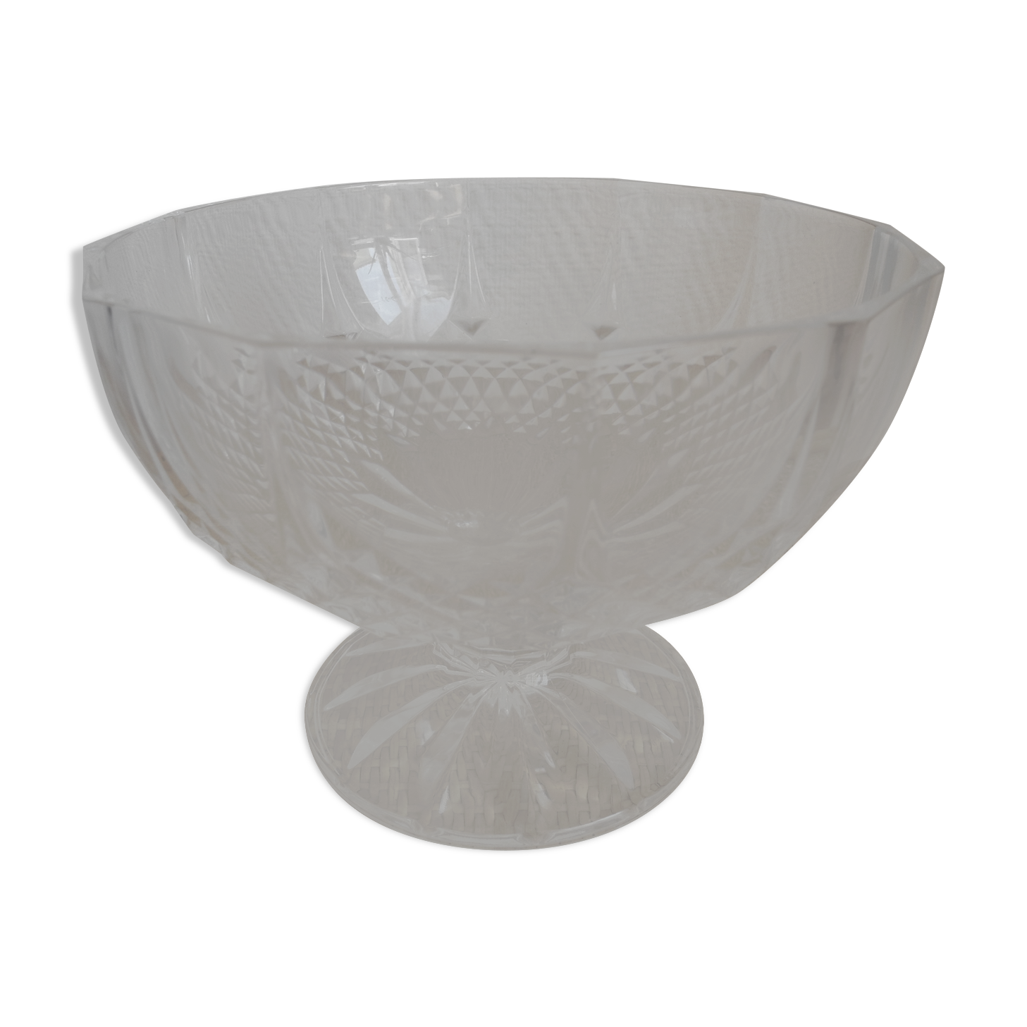 Vintage crystal molded deco rvintage crystal cup