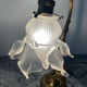 Bronze and glass paste swan neck lamp from the 1960s.