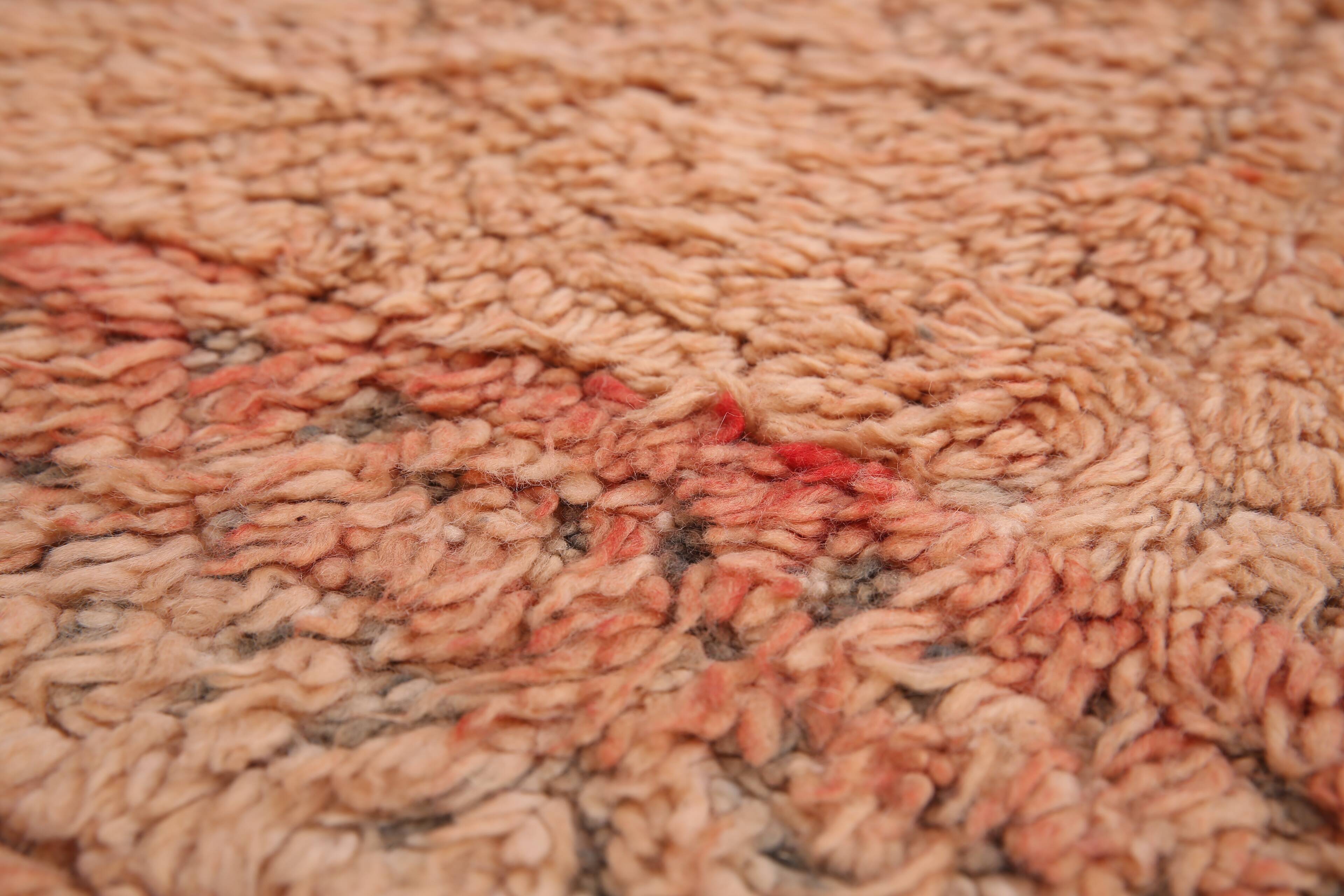 Peach Vintage Moroccan Rug 183 x 274 cm, Berber Wool Rug, Bohemian Rug