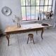 Farm table cherry wood with curved legs, 19th century.