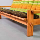 Rainbow Color Yngve Ekstrom Pinewood 3-Seat Dymling Sofa for Swedese 1970s