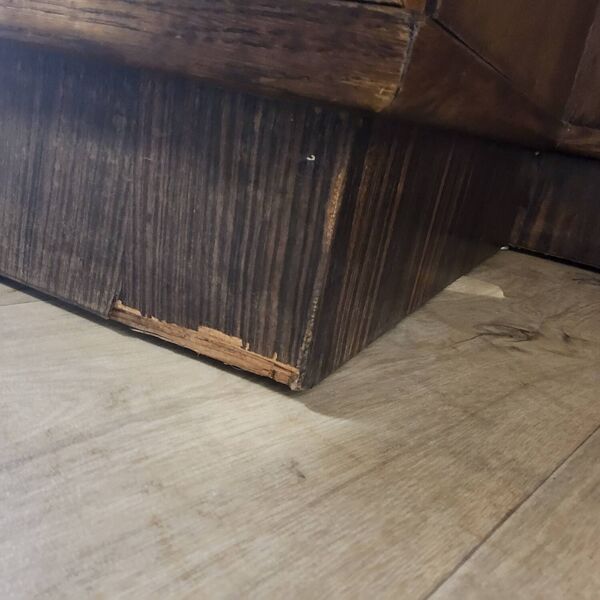 Bureau Art Déco en bois ancien avec étagère et tiroirs d'archive
