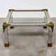 Vintage coffee table in chrome and brass adorned with sculpted leaf details, 1970s