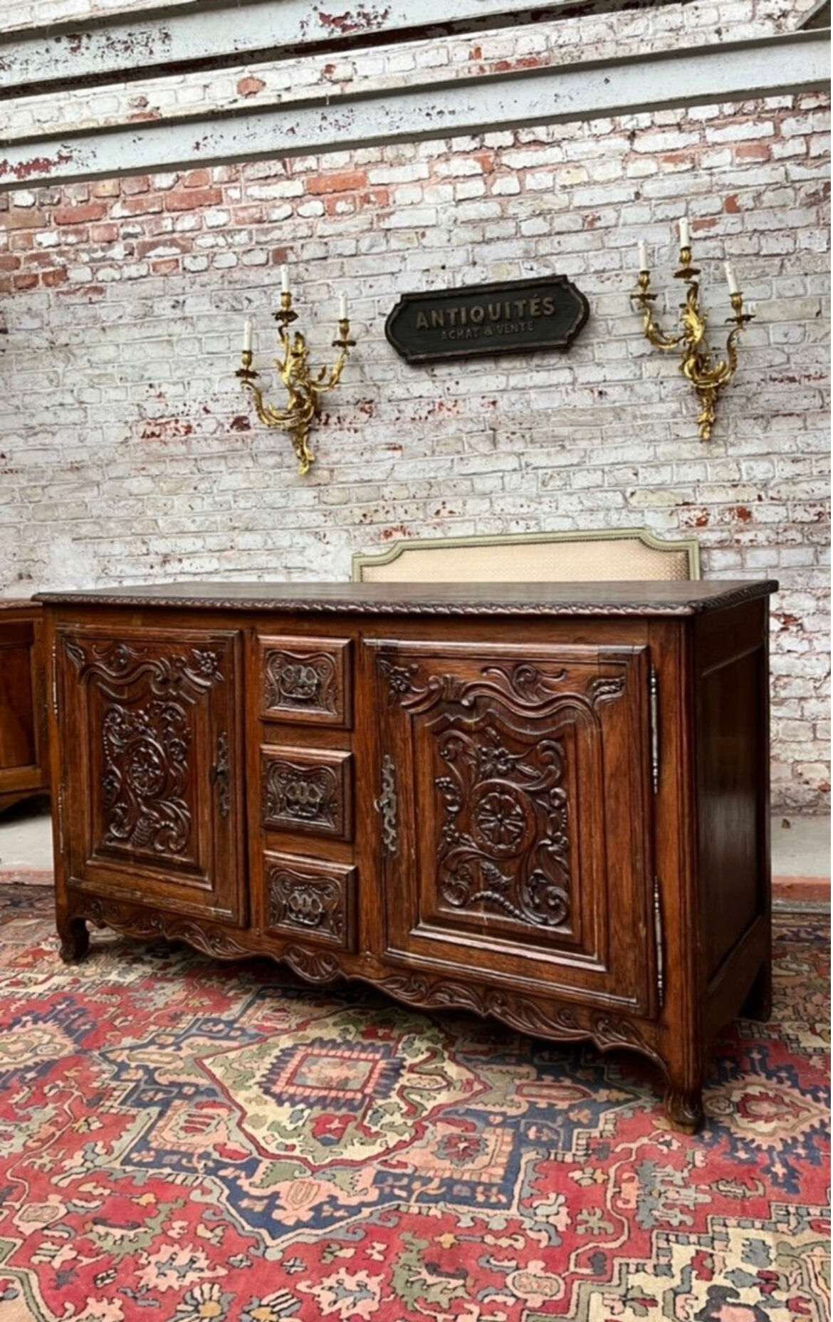 Provencal Buffet In Molded Oak Period Louis XV XVIII Eme Century