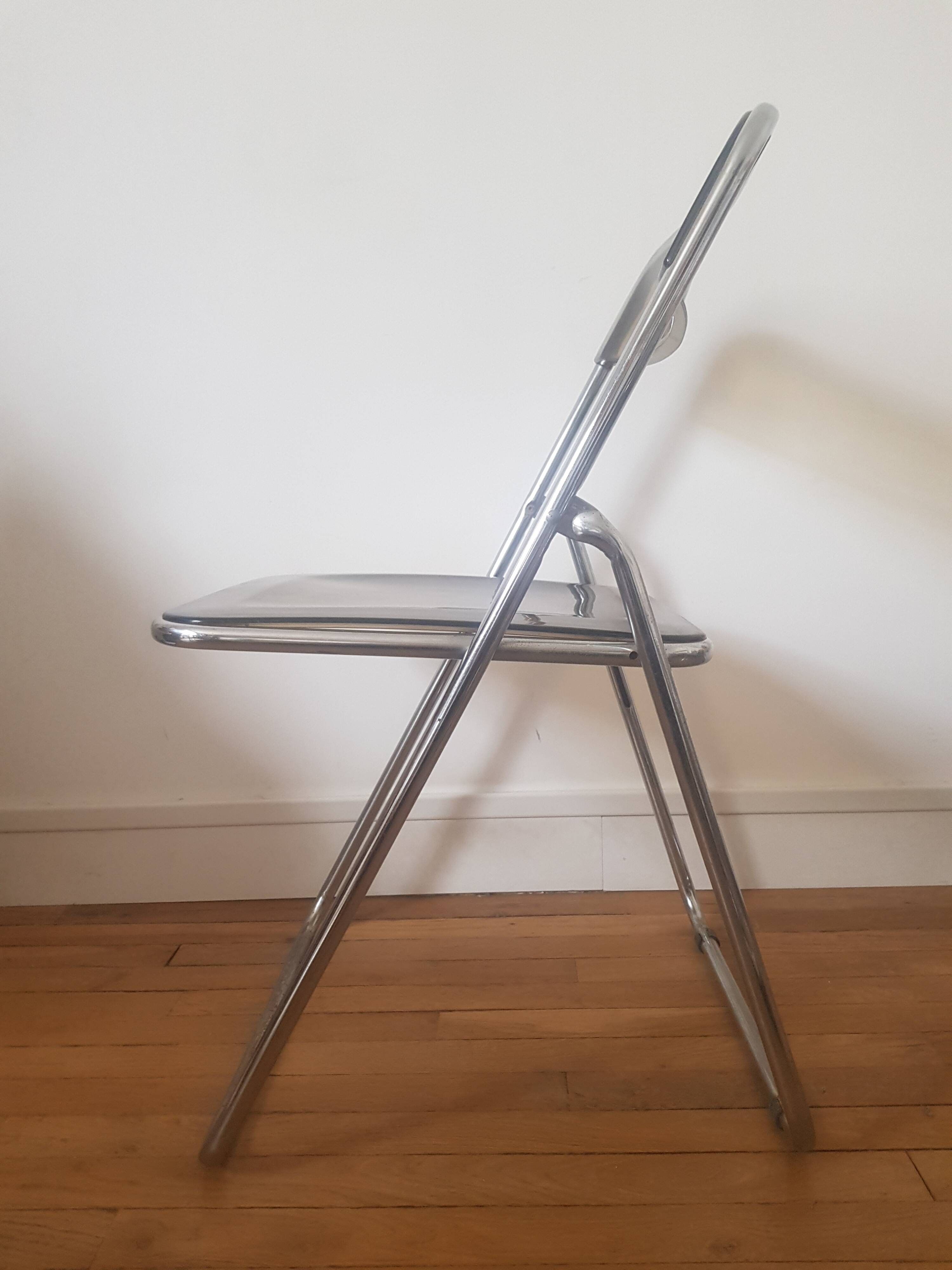Metal and plexiglass folding chair