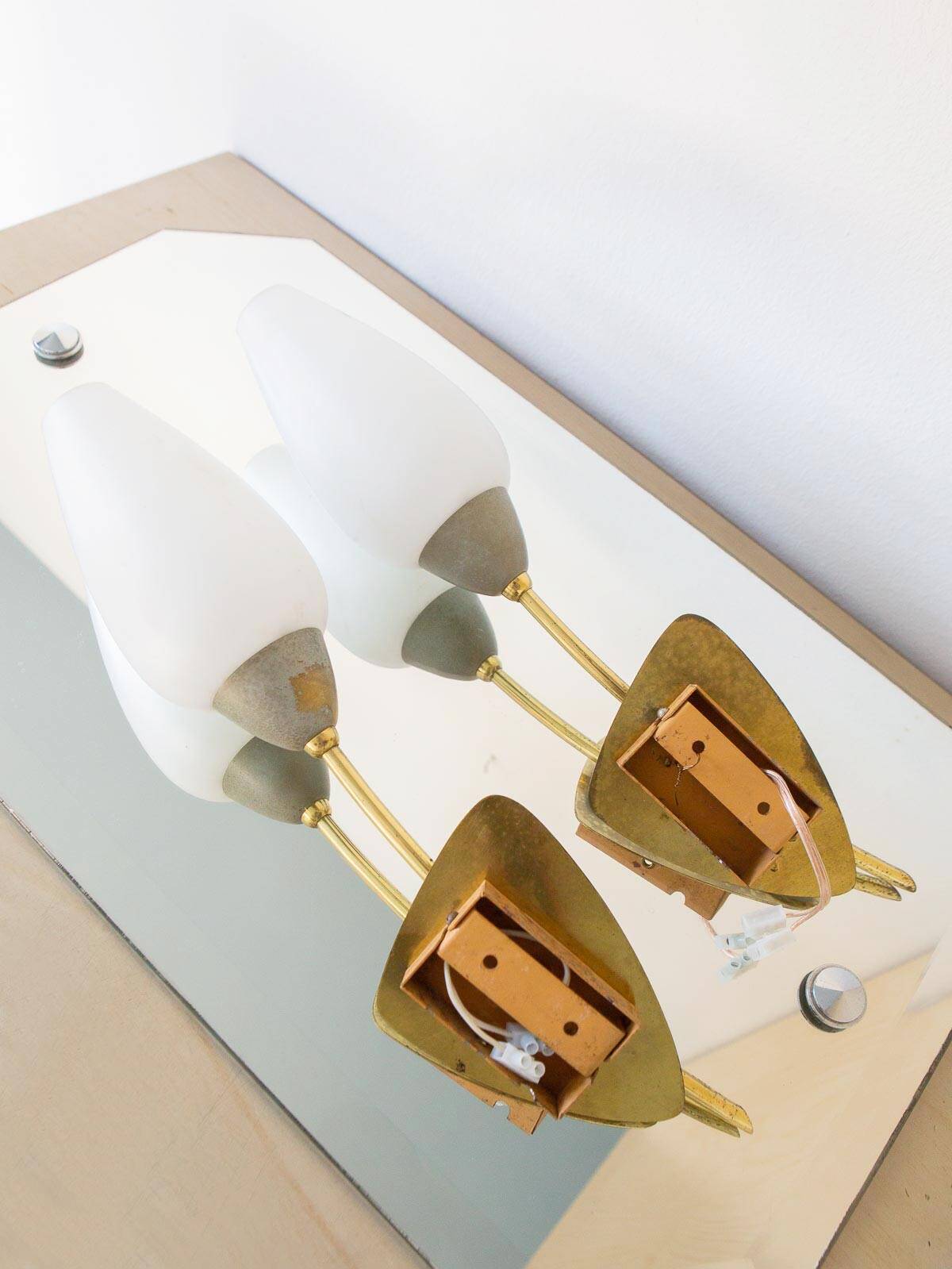 Pair of 50s midcentury modern wall lights