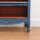 Renovated antique bookcase – Bleu des Vosges library, Libéron and natural wood – H100 cm