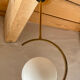 Suspension mid-century laiton et verre opalin