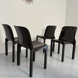 Set of 5 Selene plastic chairs designed by Vico Magistretti Artemide