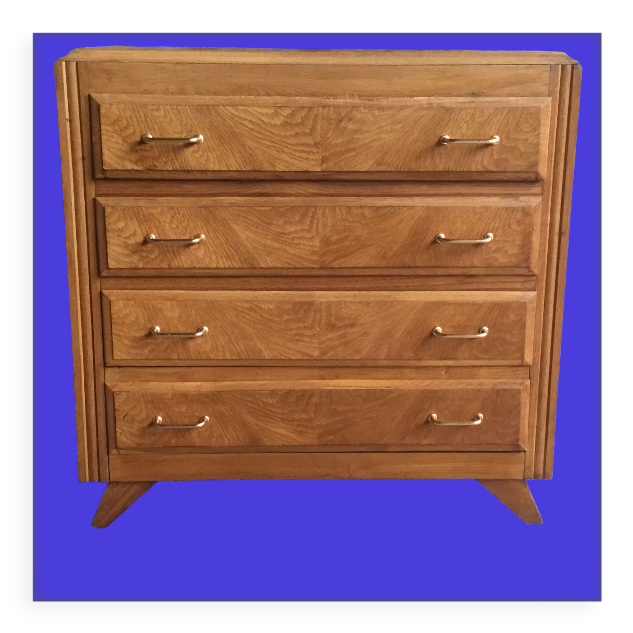 Commode vintage à pieds compas 4 tiroirs  1960