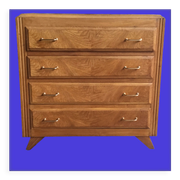 Commode vintage à pieds compas 4 tiroirs  1960