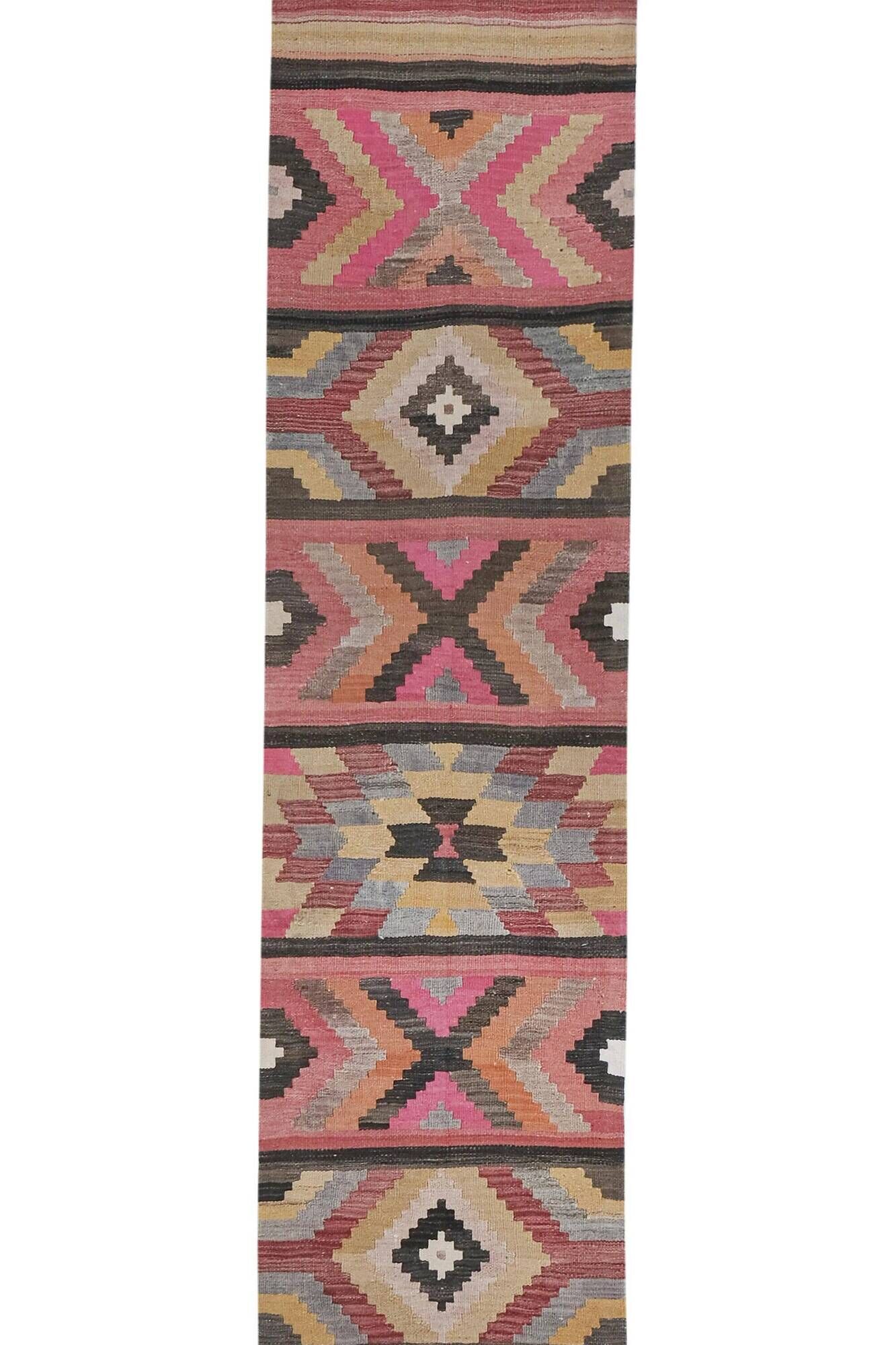 Vintage Turkish hallway rug 77x626 cm