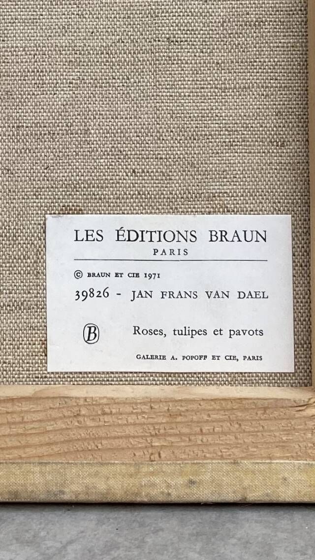 Cadre édition Braun et Cie roses tulipes et pavots