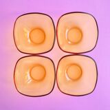 4 bowls amber 70s vereco